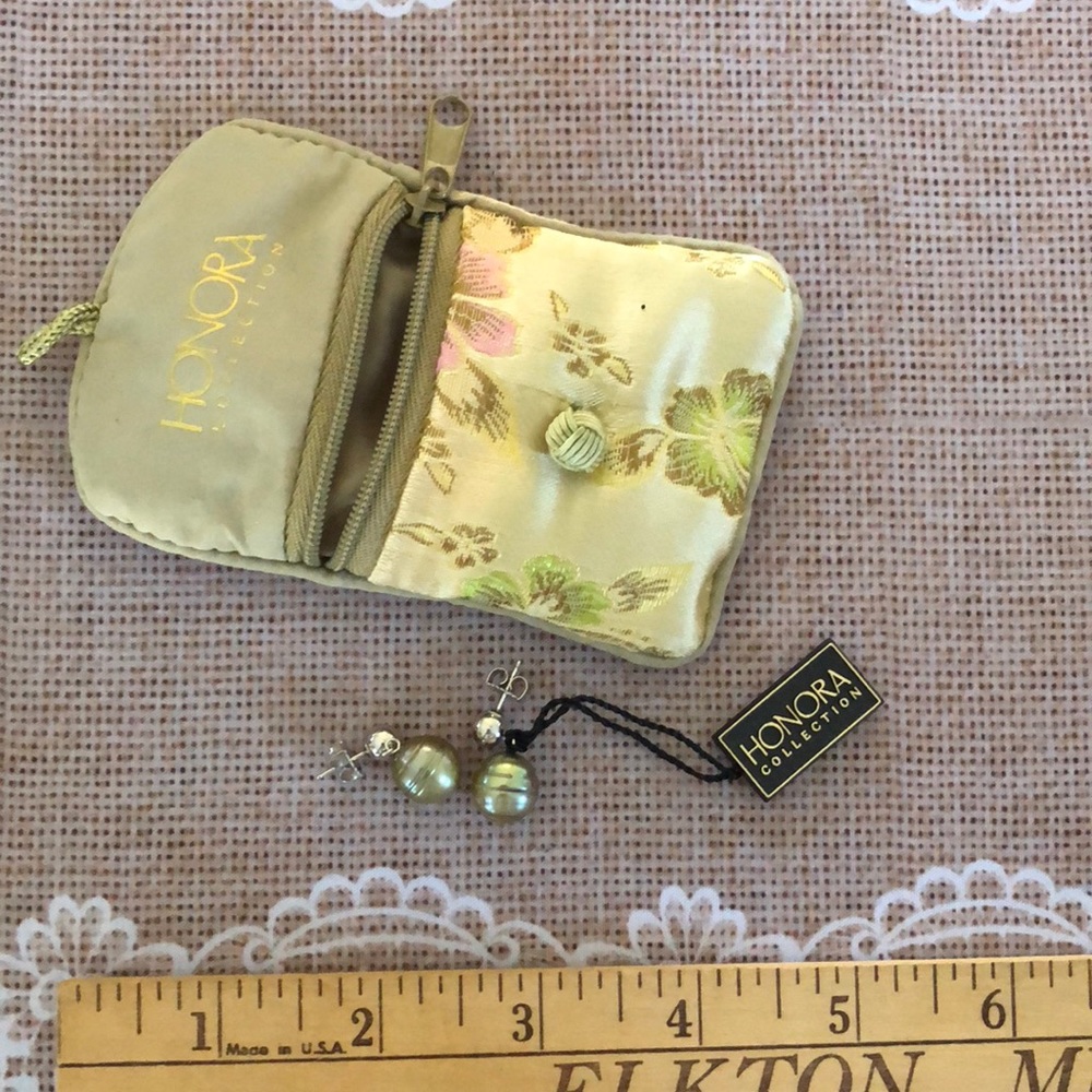 Honora Freshwater pearl green earrings